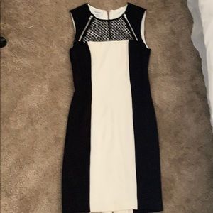 Bebe dress, midi black and white. Worn twice.